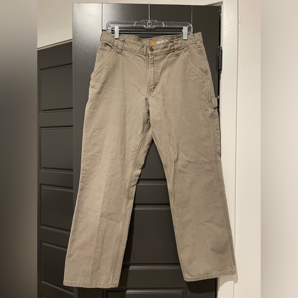 Men’s Carhartt Dark Khaki Carpenter Pant Gently Worn 34x30